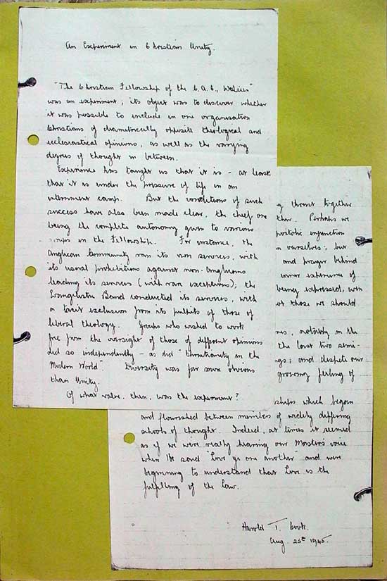 letter from Norman Cliff's Scrap Books
